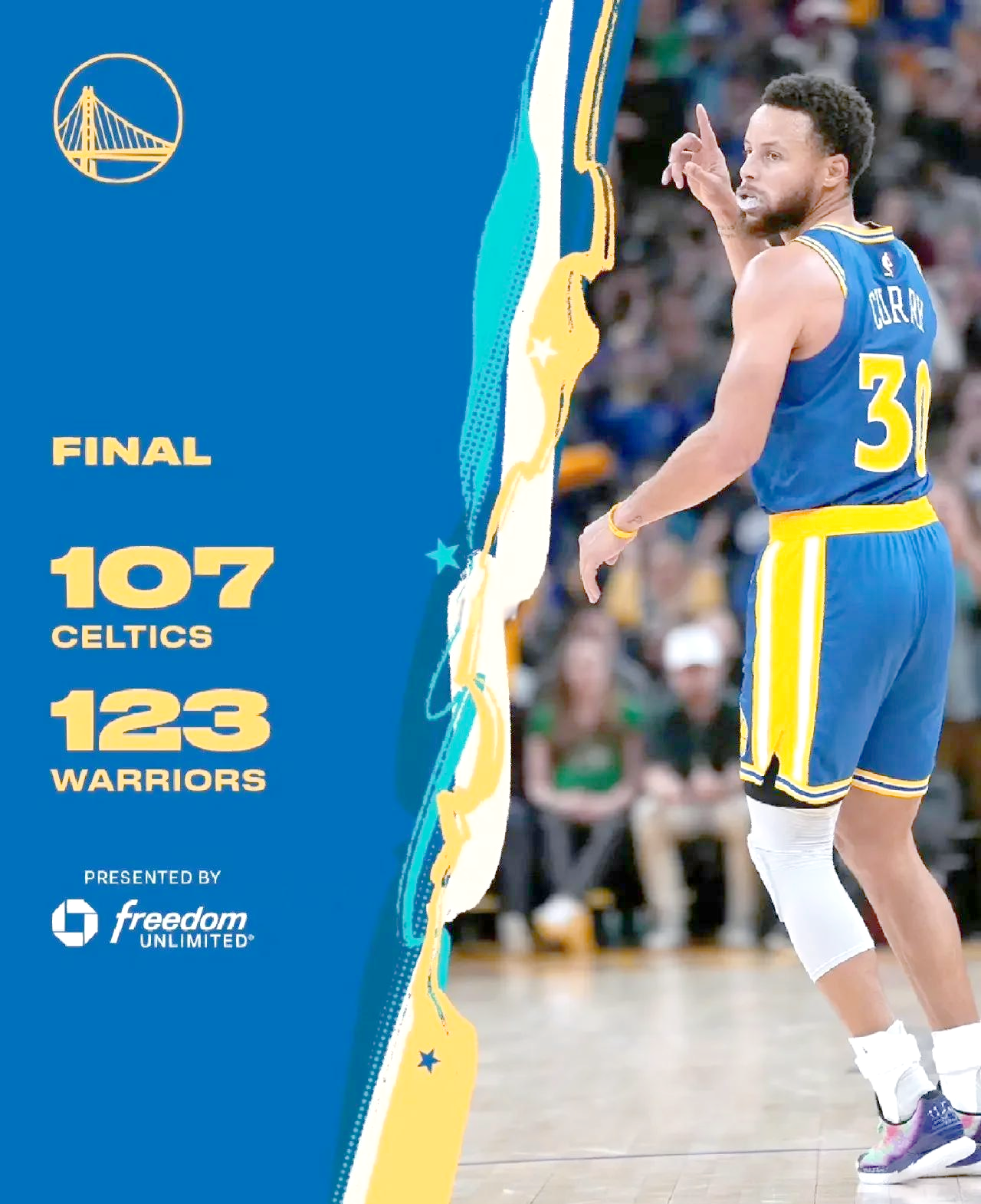 勇士大胜步行者，柯瑞砍下三分燃爆全场，球队迎来领先优势()